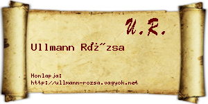 Ullmann Rózsa névjegykártya